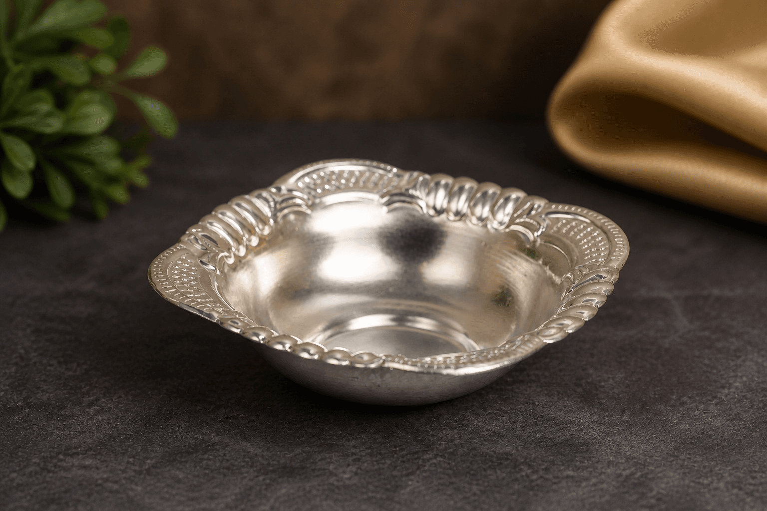 FLUTED SILVER BOWL