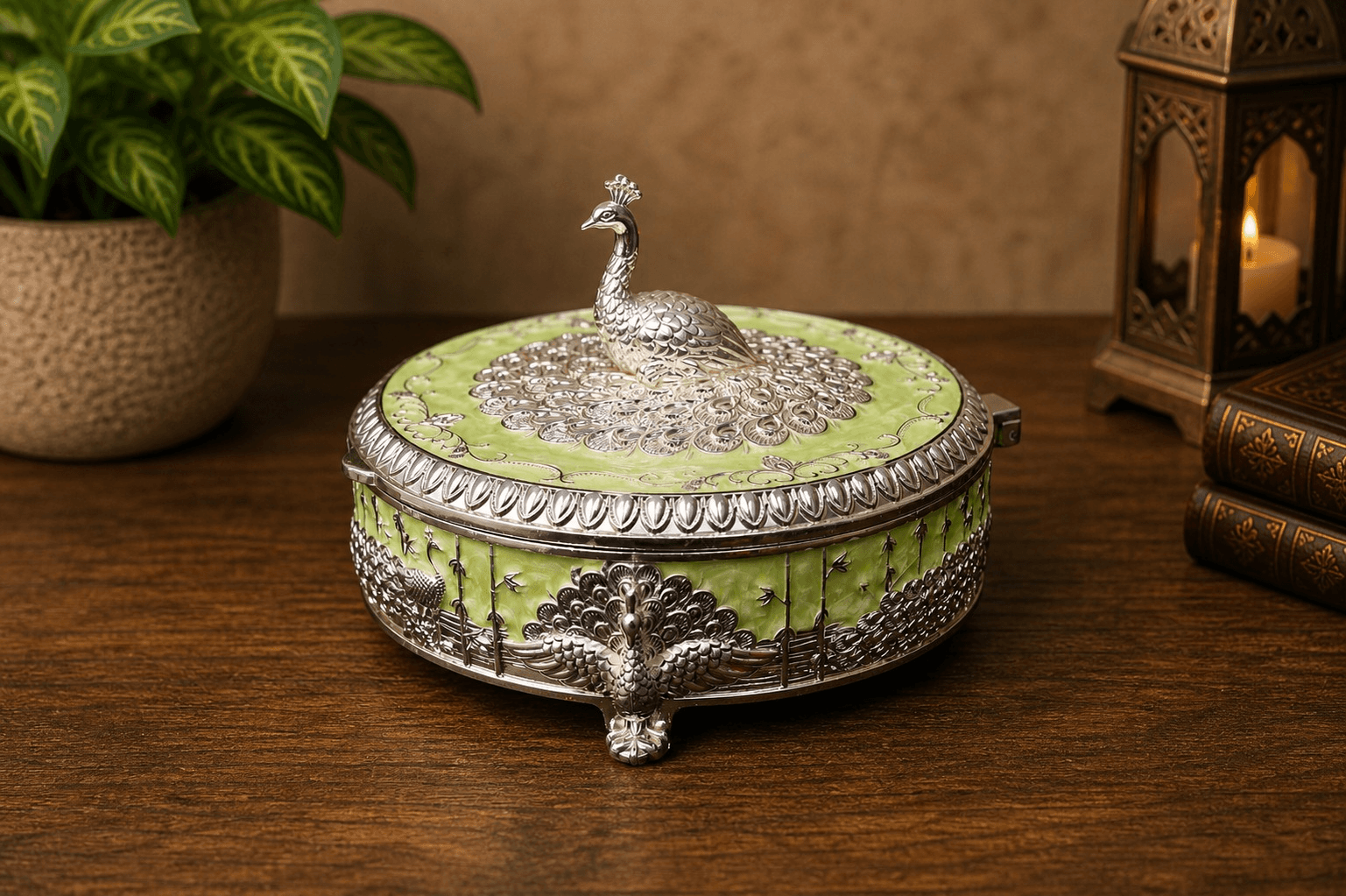 PEACOCK MUKHWAS JAR